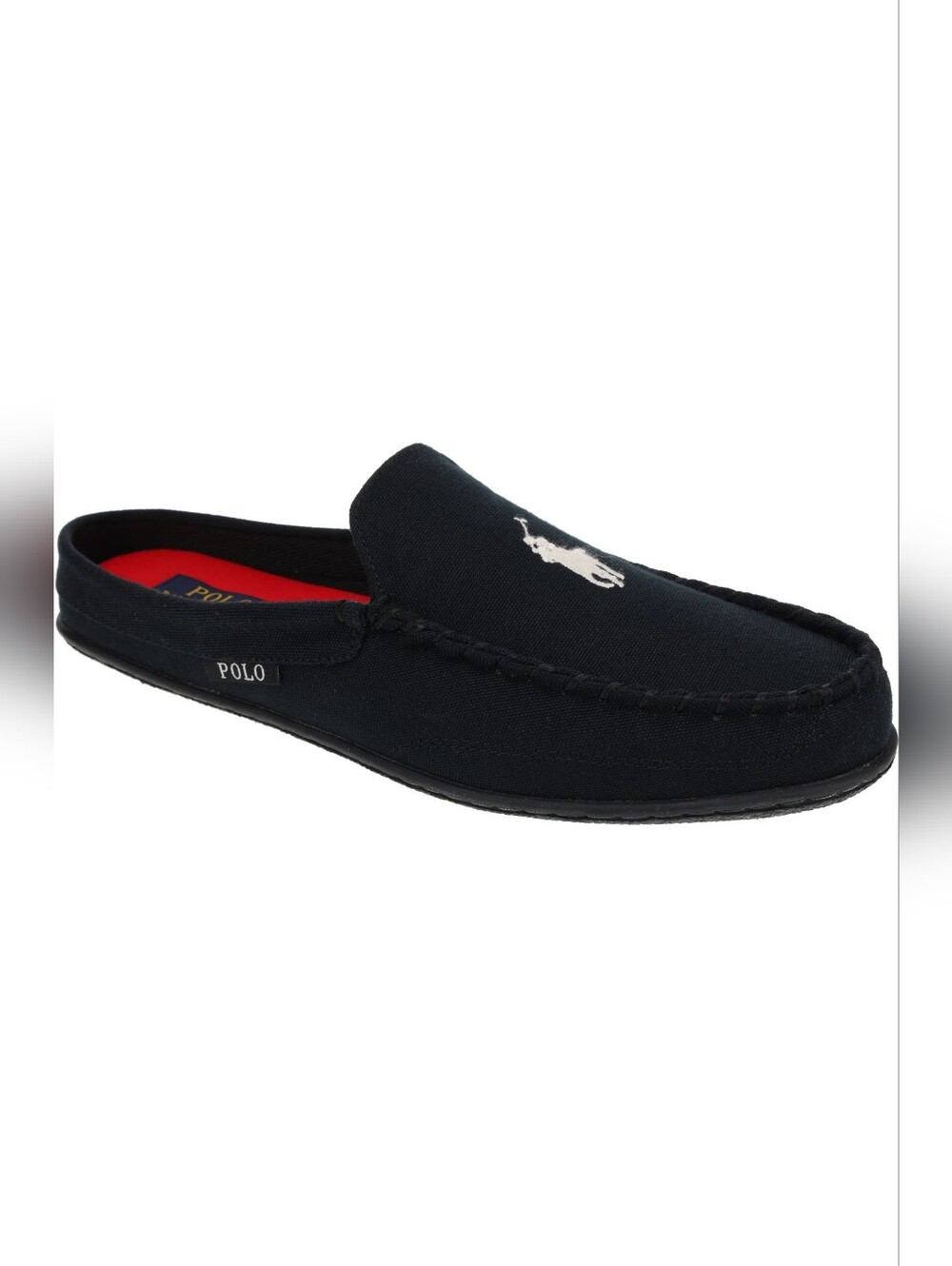 Polo by Ralph Lauren Men’s Black Slip-On Collins Piqué Mule Slipper 13